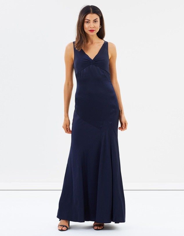 Harper V Neck Gown (Navy) - Camilla Marc