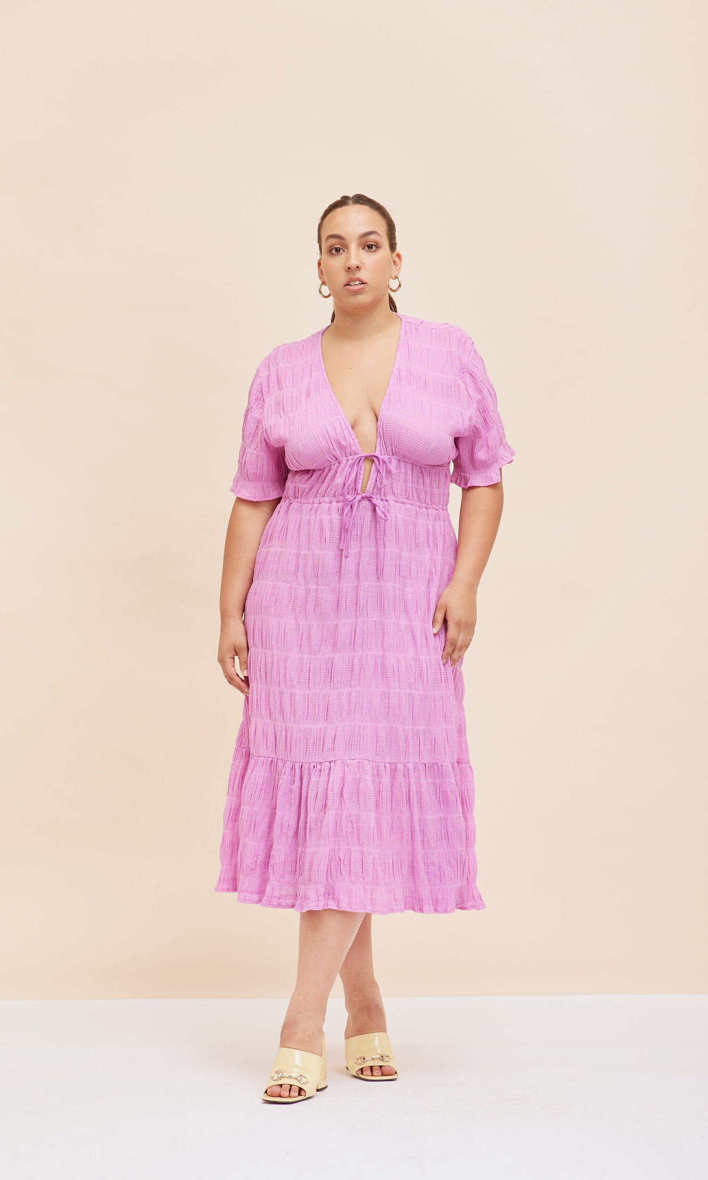 Mirella V Neck Dress (Orchid) - Ruby