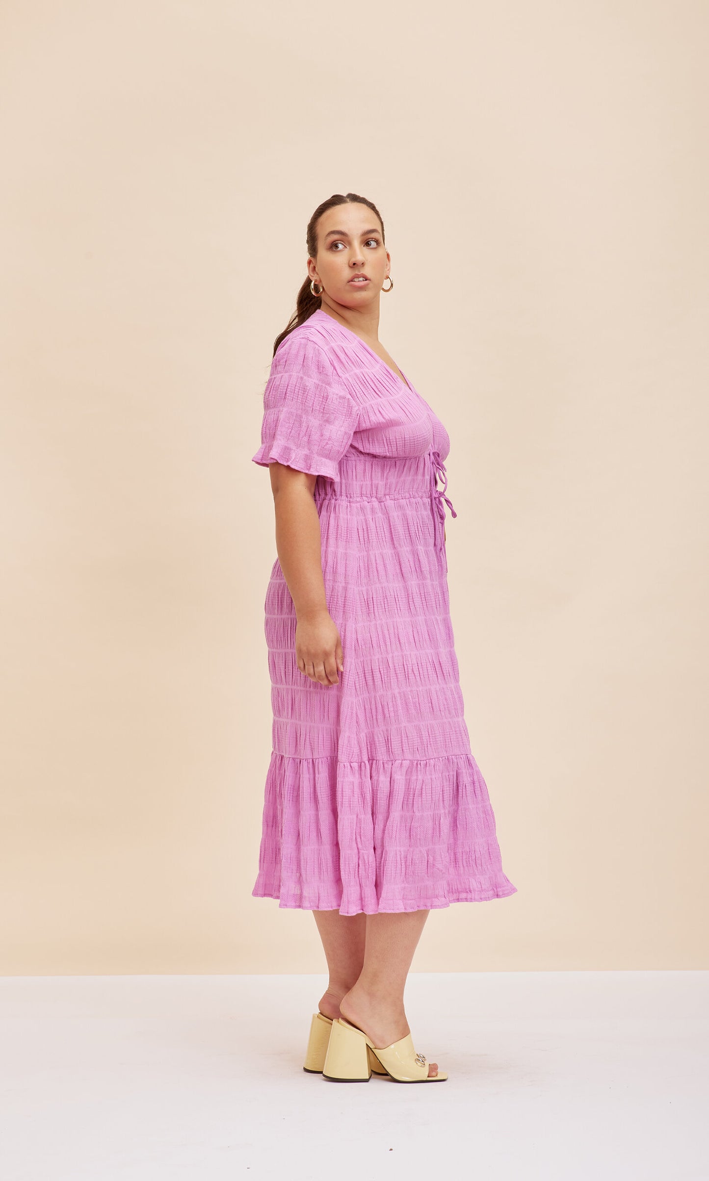 Mirella V Neck Dress (Orchid) - Ruby