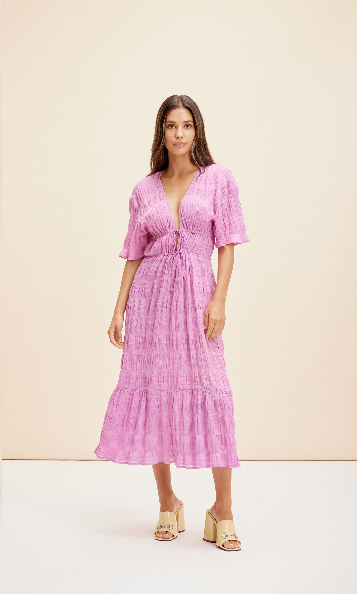 Mirella V Neck Dress (Orchid) - Ruby